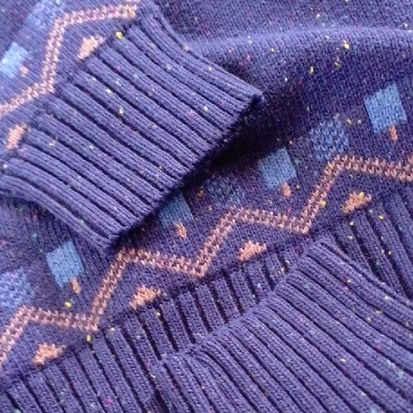 VINTAGE 90s Blue Nortic Patterned Sweater