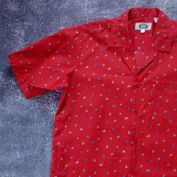 Vintage 90s Flag Button-Up T-Shirt