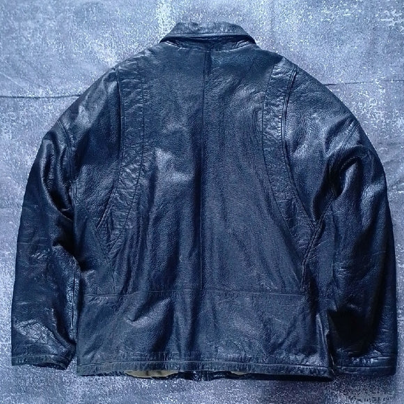 VINTAGE Leather Jacket Black UNISEX