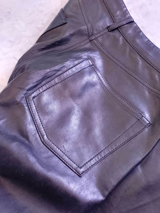 WILFRED Faux Leather High-Rise Straight Leg Pants - Black