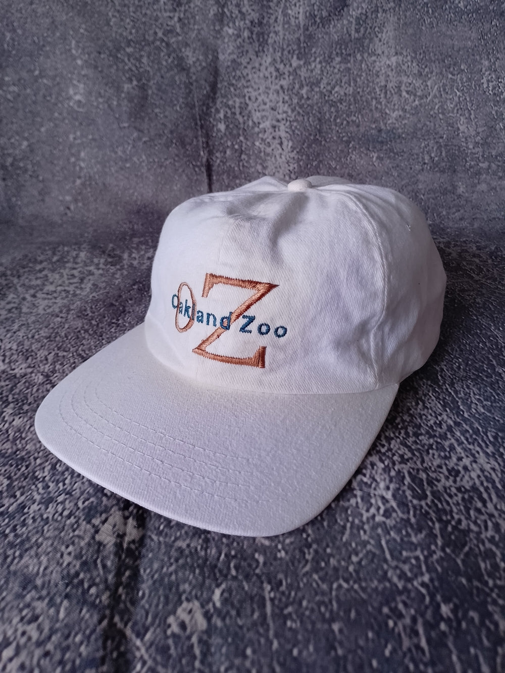 Vintage Oakland Zoo Embroidered White Baseball Cap