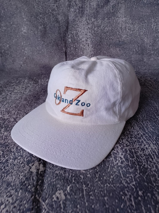 Vintage Oakland Zoo Embroidered White Baseball Cap