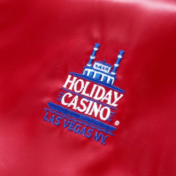 Vintage 90s HOLIODAY CASINO  LOSA VEGAS NEWYORK RED SATIN JACKET