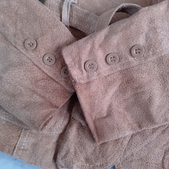 Rue21 Tan Suede Leather Belted Jacket