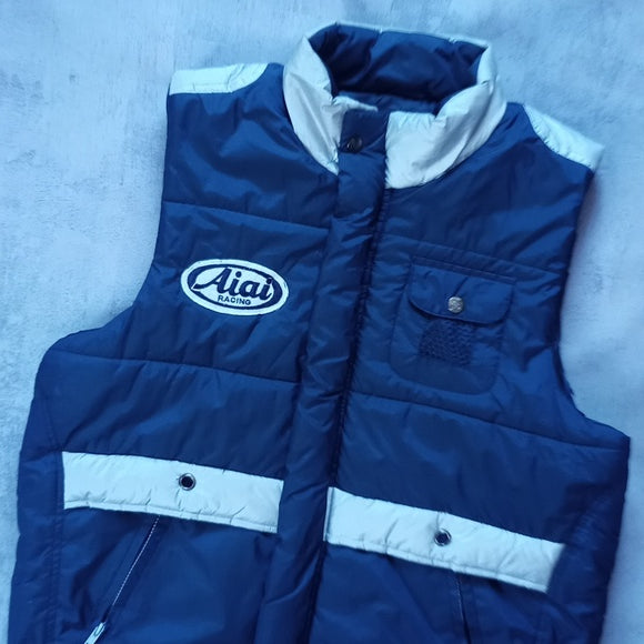 VINTAGE 90s Aiai Racing Patch Cargo Pockets Puffer Vest unisex