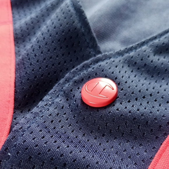 Champion Navy and Red Button-Up Jersey Dress