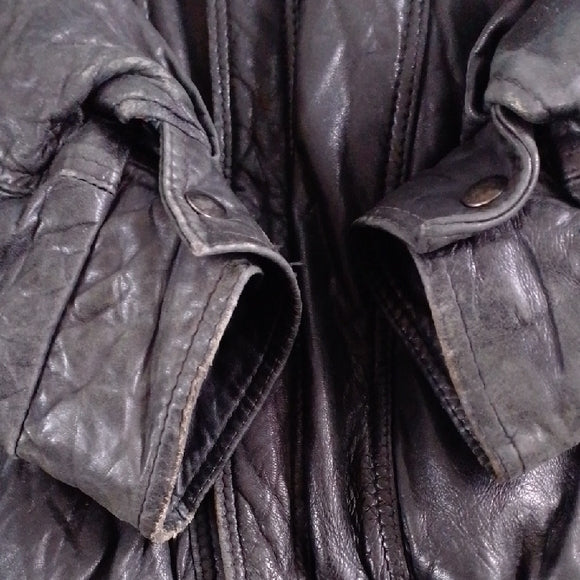 Vintage 80s Puffy Leather Jacket