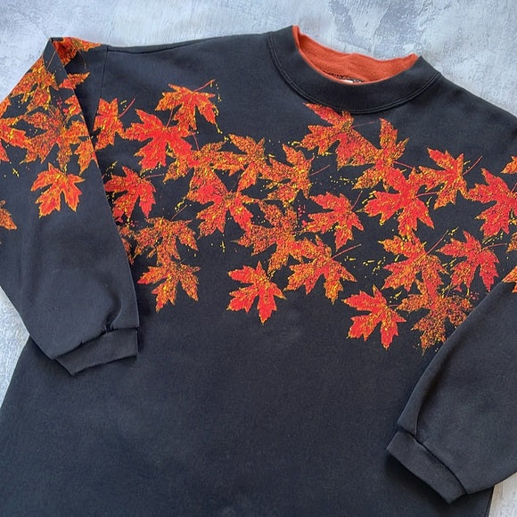 Vintage 90s Falling Autumn Leaves Coldwater Creek Crewneck Sweater Unisex