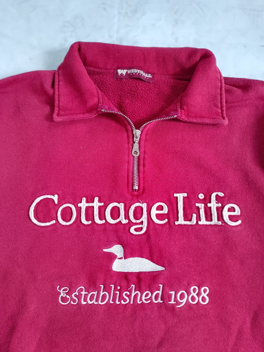 Vintage Cottage Life Loon Red Sweater
