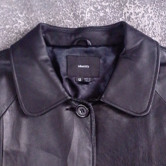 IDENTITY LEATHER FLARED ARMS JACKET