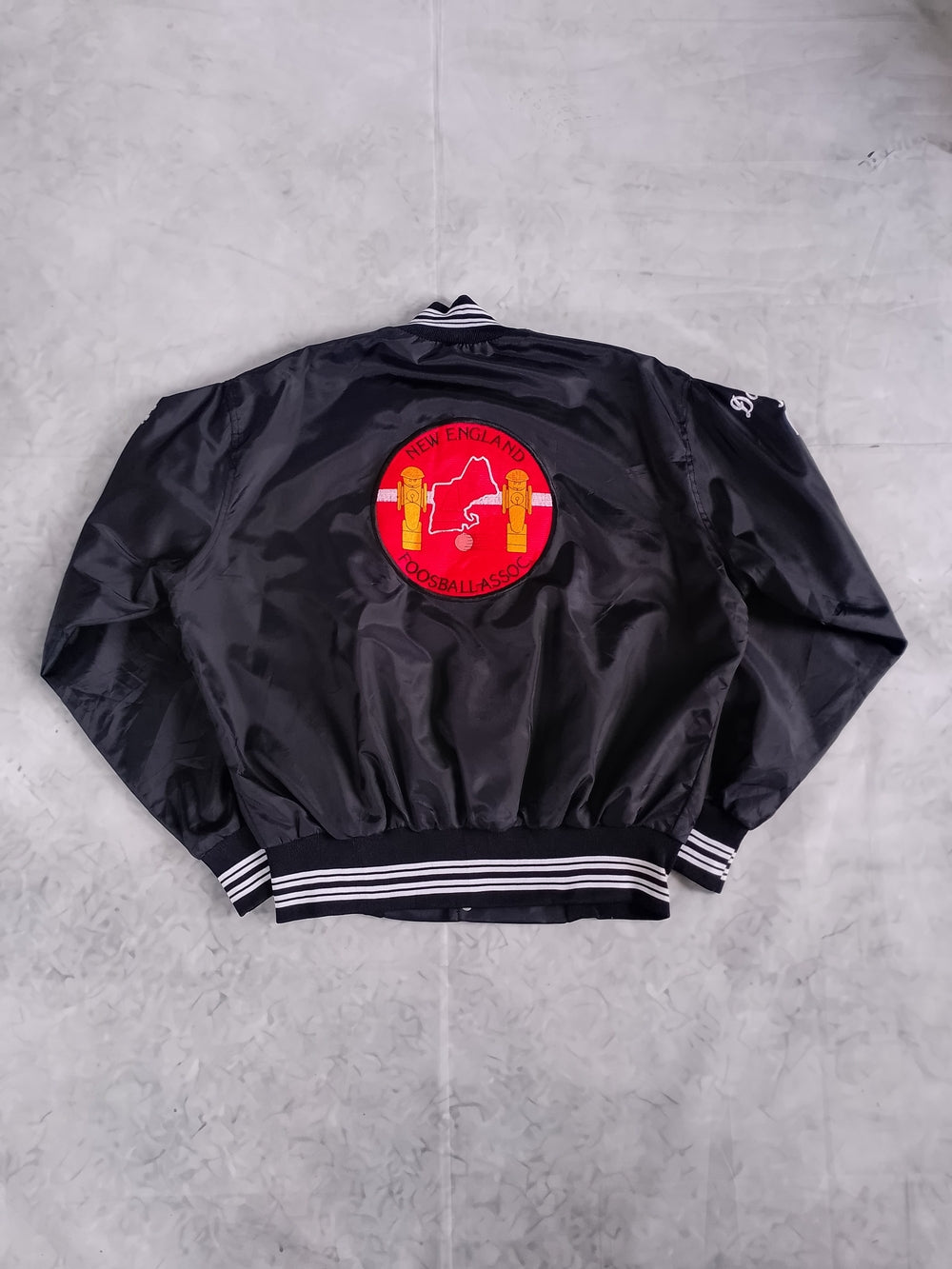 Vintage 90s NEW ENGLAND FOOTBALL ASSOCIATION Black Varsity Jacket