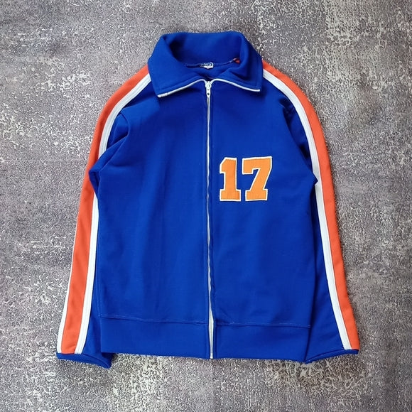 VINTAGE 70s BURLINGTON TRACKSUIT BLUE/ORANGE TALON ZIPPER #17