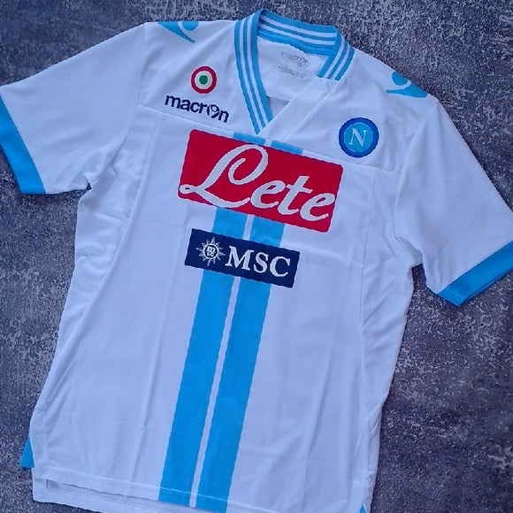 Macron White and Blue Soccer Jersey SSC NAPOLI Lete MSC