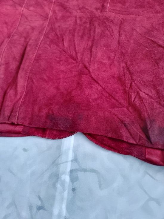 ANN TAYLOR Red Suede Button-Front Women's Jacket