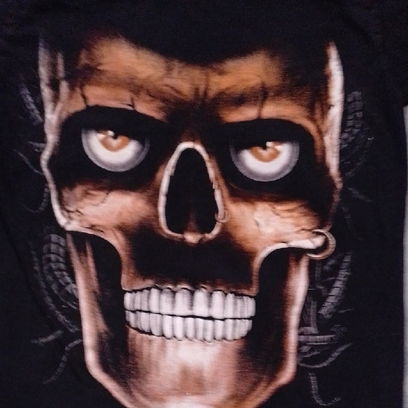 Vintage Men's Black Skull Graphic T-Shirt PAO