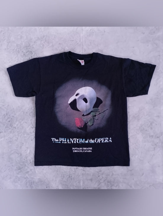 Vintage 90s Phantom of the Opera Kids Black Graphic Tee