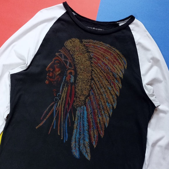 Ralph Lauren Denim & Supply Native Indigenous Head Long Sleeve T-Shirt