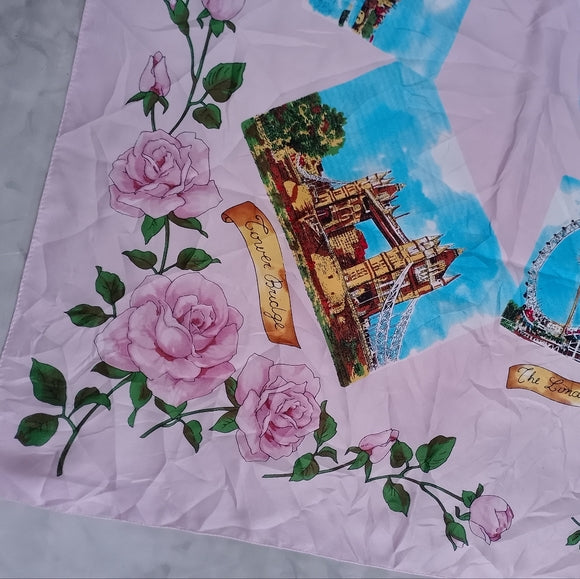 Art Of The Scarf Tie Rack London England Souvenir Scarf Pink London Landmarks