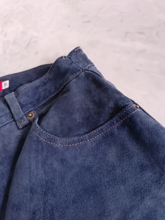 Vintage Y2K Element Suede Blue Pants