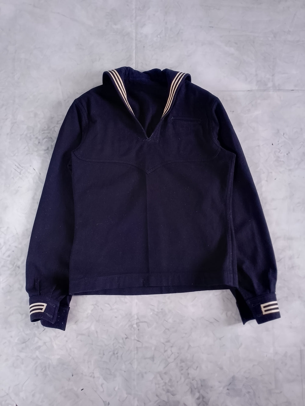 Vintage U.S. Navy Womens Blue Dress Jumper 100% Wool Cracker Jack Uniform Top
