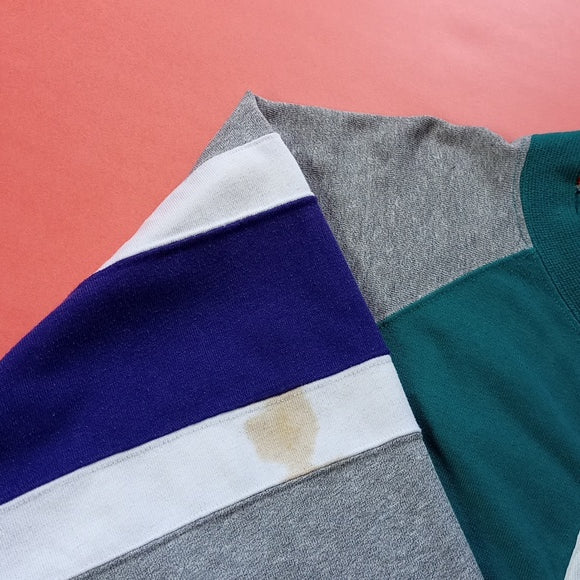 Vintage 90s Dad Retro Colour Block Crewneck Sweater