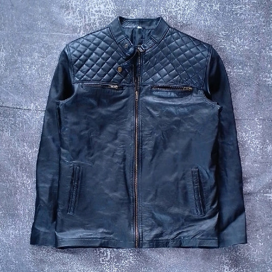 Men's Black Quilted Leather Jacket