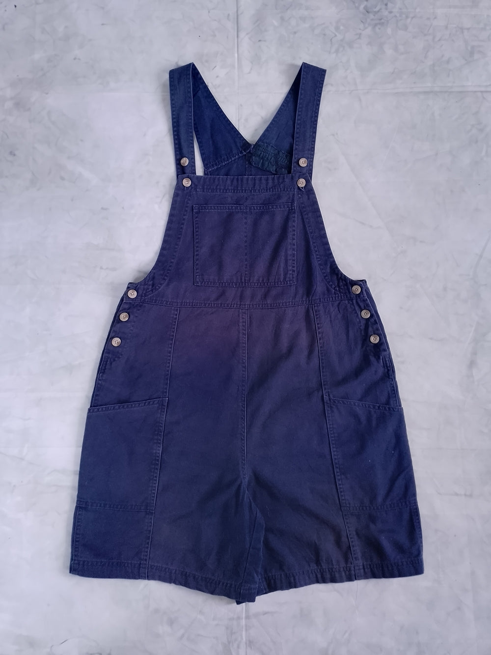Vintage 90s Navy Blue Short Overalls