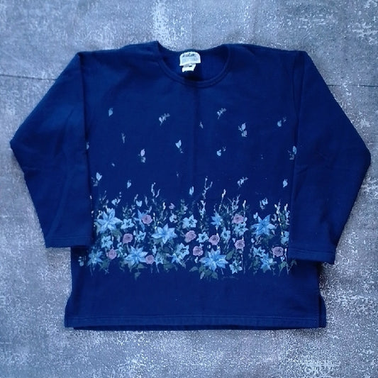 VINTAGE 90s Floral Northern Reflections Crewneck Sweater