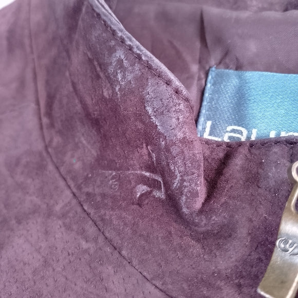 Purple Laura Plus Suede Zip-Front Leather Jacket