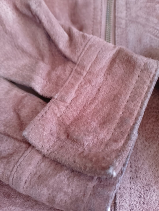 Women’s Suede Zip-Front Jacket - Rose Brown CLEO