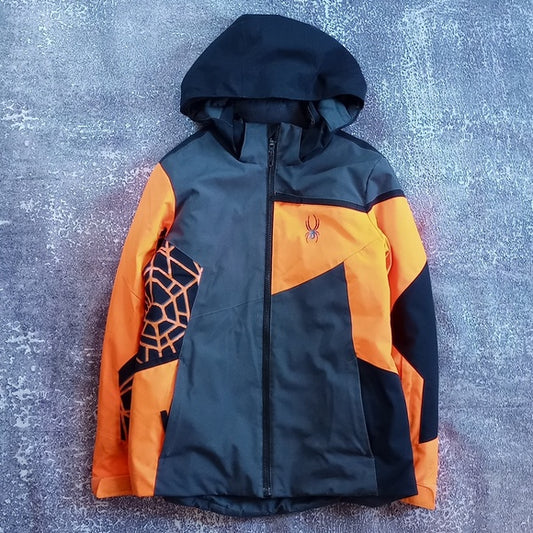 Kids SPYDER Neon Orange Winter Jacket Challenger Boys 2021