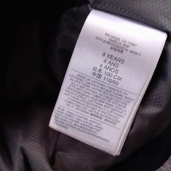 baby GAP Kids Black Hooded Jacket with Faux Fur Trim