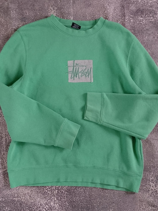 Stussy Men's Green Crewneck Sweatshirt