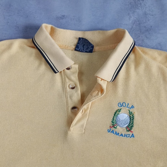 Vintage 90s GOLF JAMACIA POLO SHIRT YELLOW