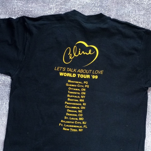 Vintage 1999 Celine Dion Let's Talk About Love Tour T-Shirt Single Stitch