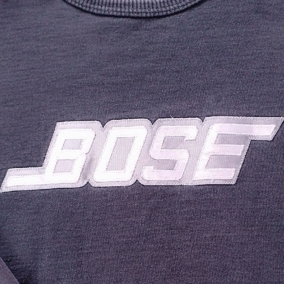 VINTAGE Bose Black Crewneck Sweater with Ribbed Cuffs