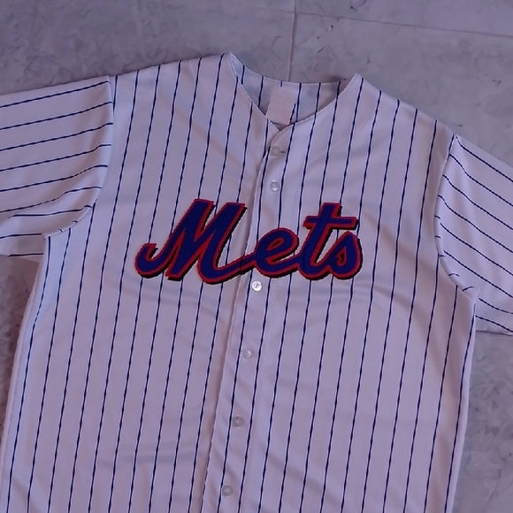 Vintage 90s MLB Mets Majestic Jersey Pinestripe Blank Unisex