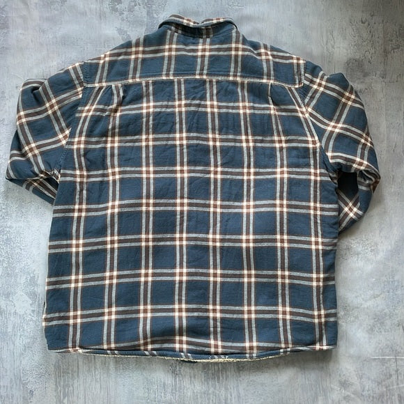 WRANGLER PLAID BUTTON-UP SWEATER JACKET SHERPA LINED