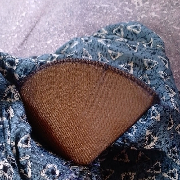VINTAGE 90s Handmade Patterned Blue Women's Top