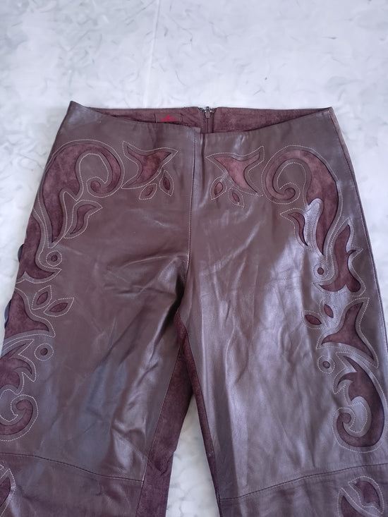 VINTAGE DANIER WESTERN STYLE Embroidered Leather Pants FLARE