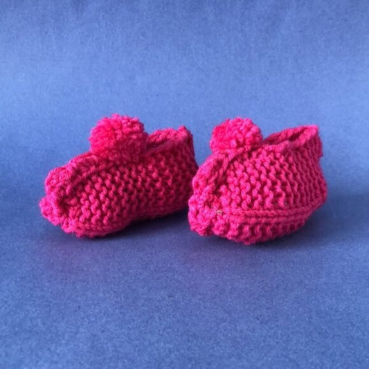 NWT Vintage Handmade Knitted Pink Children’s Slipper Booties