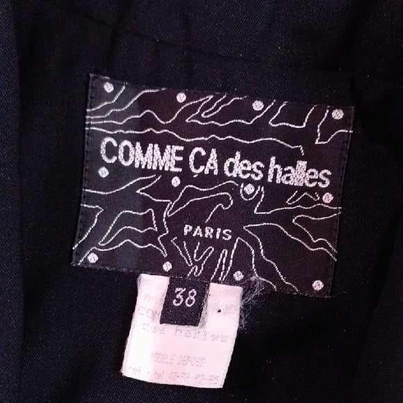 COMME CA des halles Paris Black Double-Breasted Blazer Open Back