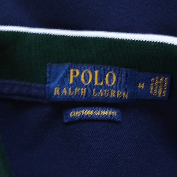 Polo By Ralph Lauren Big Pony#1 Yellow Stripe Custom Slim Fit Polo T-Shirt