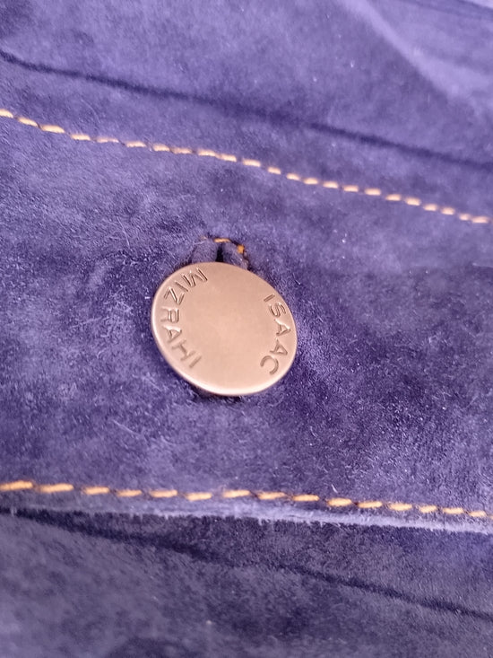 ISAAC MIZRAHI Suede Trucker Jacket in PURPLE