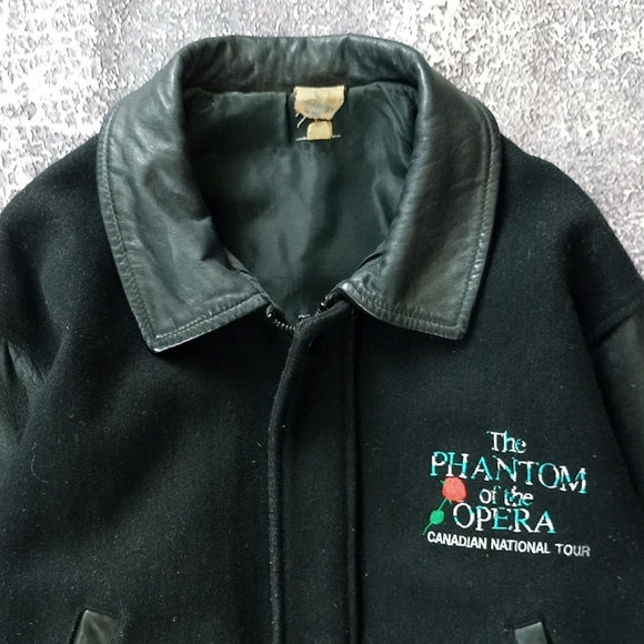 Vintage 80s 90s  Phantom of the Opera Black Jacket Canadian National Tour Jacket