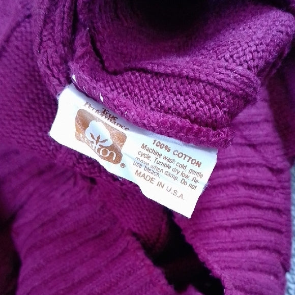 Vintage 90s HUNT CLUB Maroon Ribbed Knit Sweater