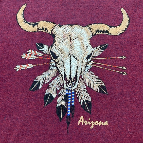 Vintage 90s Native Skull Indigenous Arizona Single Stitch T-Shirt Puffy