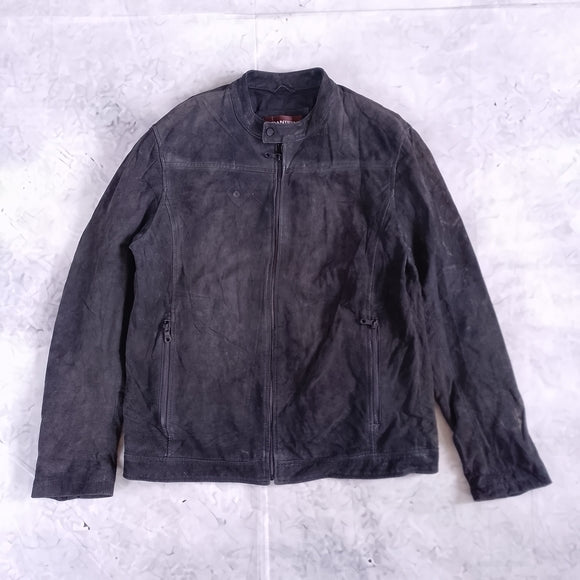 Danier Black Leather Zip-Front Jacket UNISEX