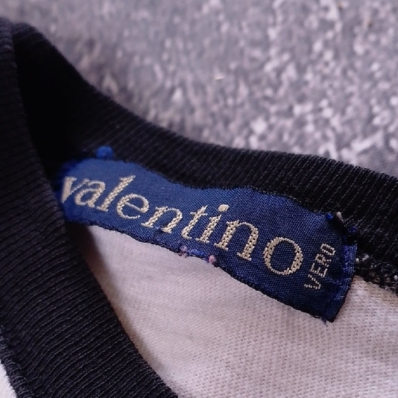 Vintage 90s VALENTINO VERO CLASSICS STRIPED SINGLE STITCH T-SHIRT
