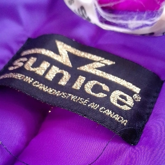 VINTAGE 90s SUNICE SKI JACKET  FUNK PATTERN PURPLE PINK